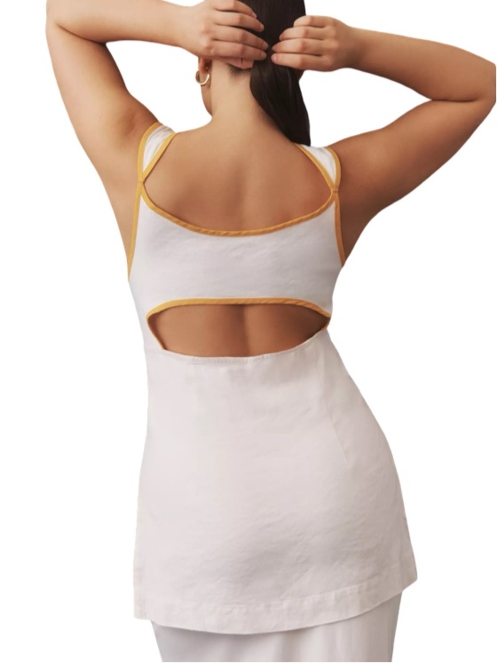 ▫️☀️ Anthropologie Linen Cutout Button-Front Tunic/Tank ☀️▫️ - Picture 6 of 9